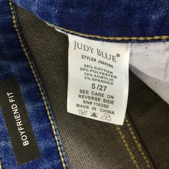 Judy Blue Danielle Undone Hem Boyfriend Jean JB88208 Size 27 - Picture 8 of 13